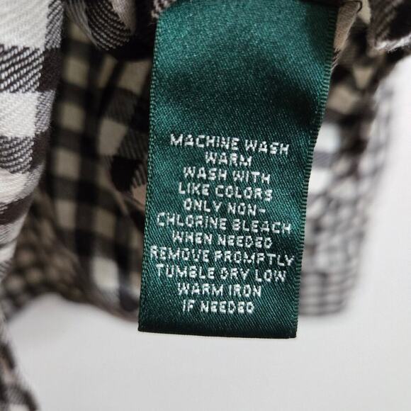 Lauren Ralph Lauren Womens Classic Fit Gingham Button-Down Shirt XL Cream Brown - Picture 7 of 9